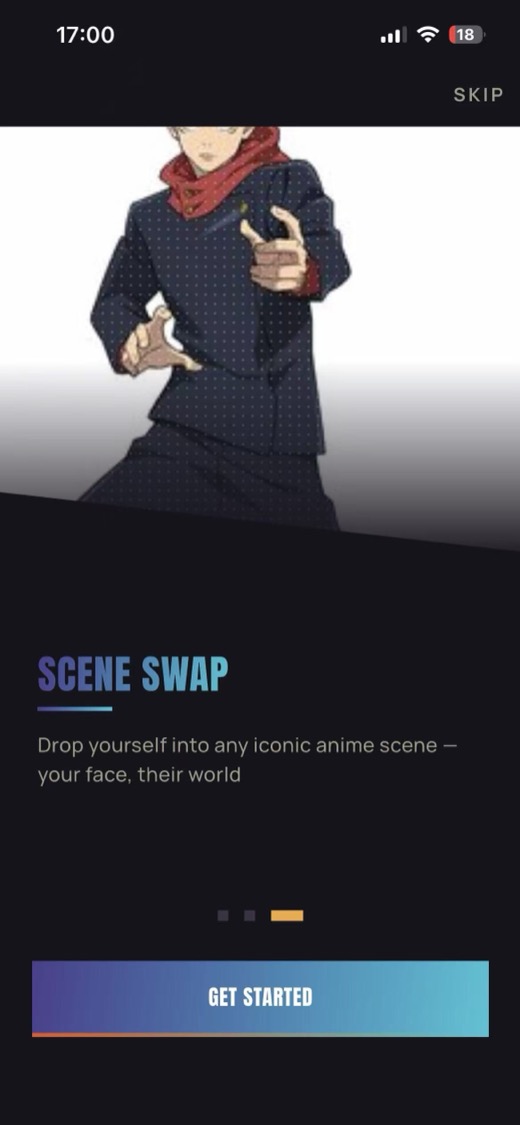 Scene Swap intro screen